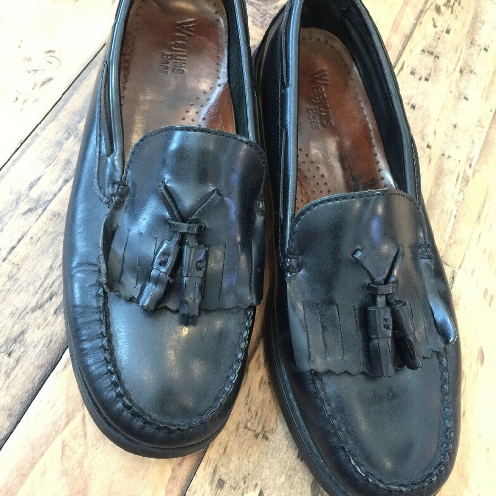 Bass Weejuns Marietta II Black Loafers Size 9